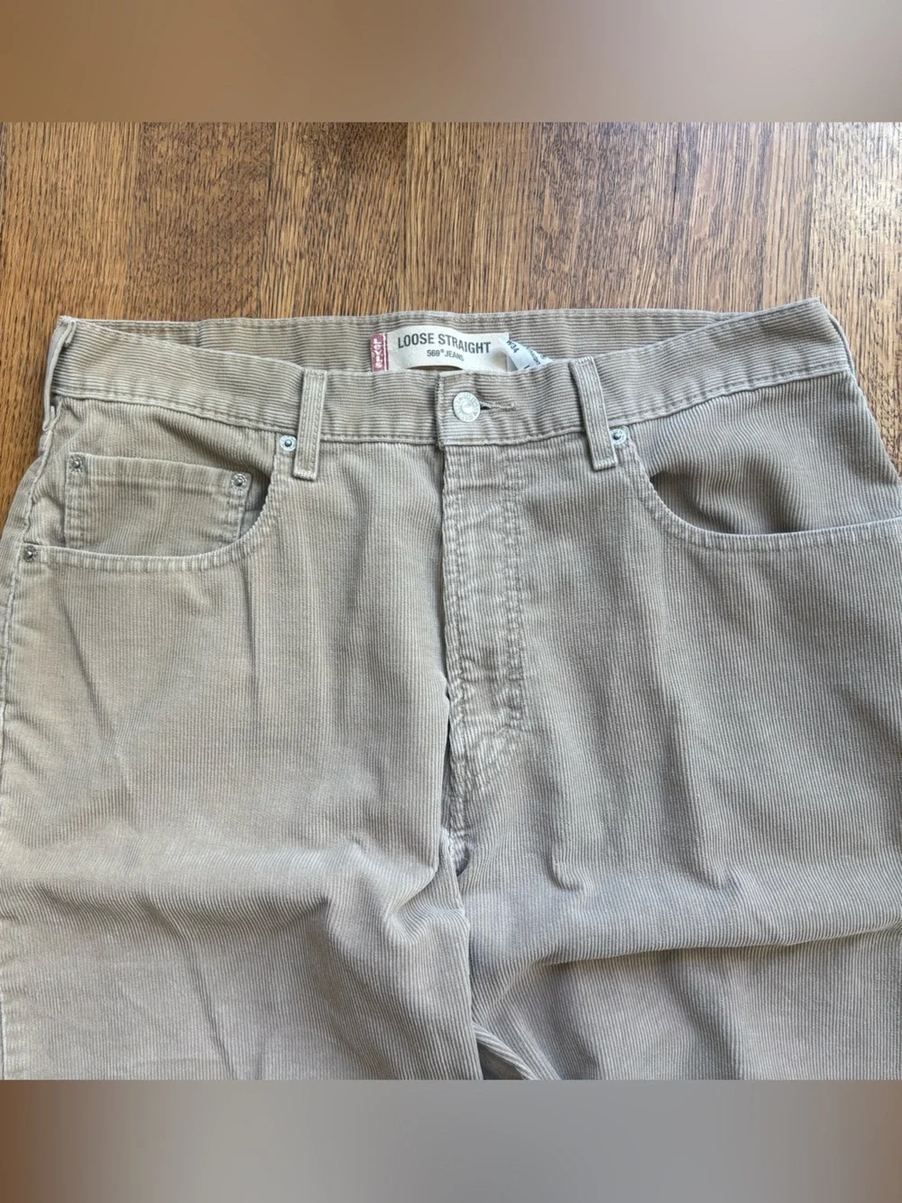VTG y2kLevi’s 569 Beige Corduroy Pants 34x30 skater baggy grunge loose straight